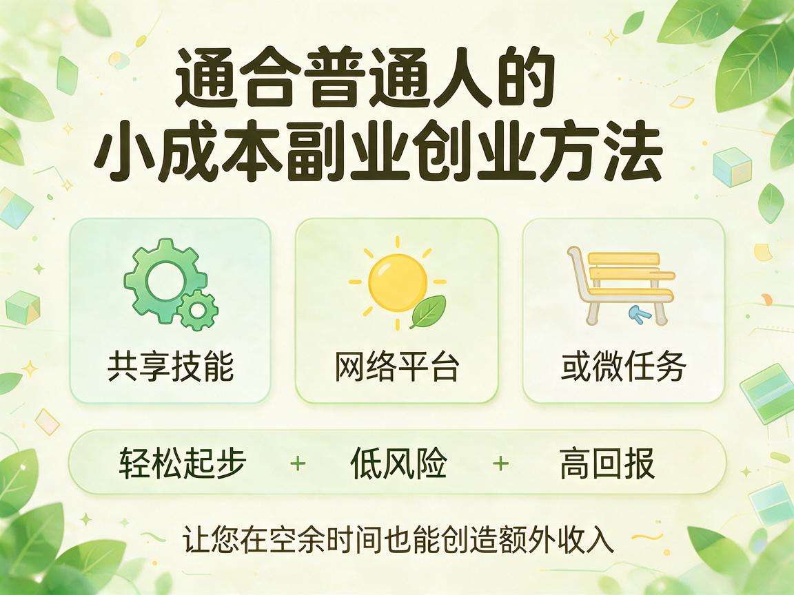 普通人低门槛起步的小成本副业创业方法有哪些?