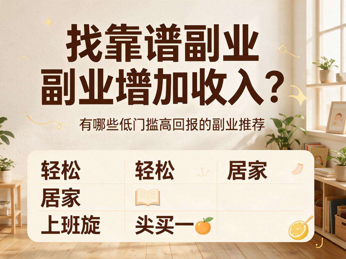 想找靠谱副业增加收入?有哪些低门槛高回报的副业推荐