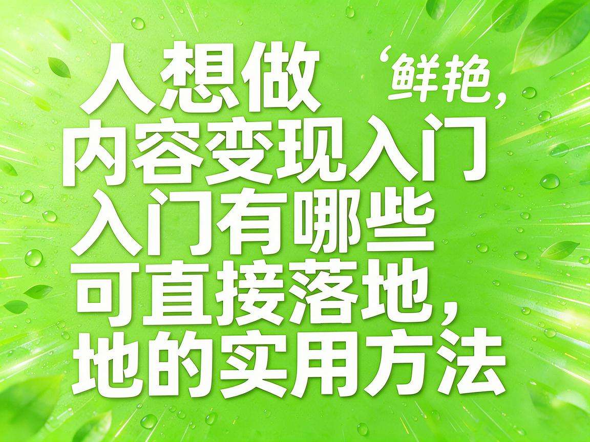 普通人想做内容变现入门有哪些可直接落地的实用方法